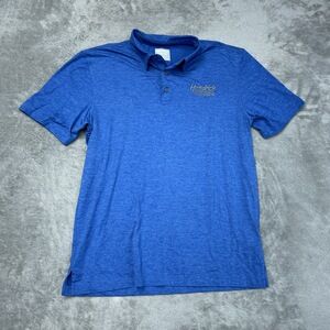 Hendrick Men's M Polo Blue Polyester Blend a1976